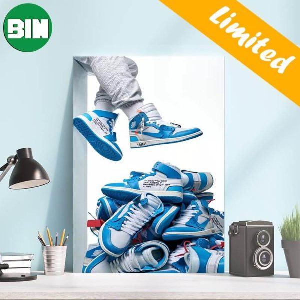 Off-White x Air Jordan 1 Retro High OG UNC Unique Poster-Canvas