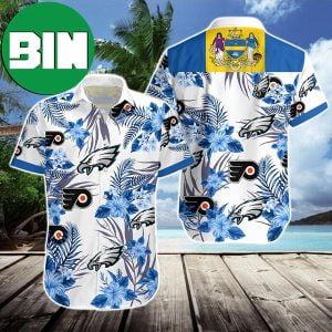 Philadelphia Eagles Flyers Tropical Summer Hawaiian Shirt