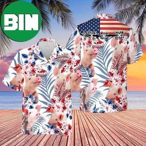 Pig Lovers United States Flag Tropical Summer Hawaiian Shirt