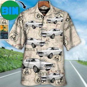 Route 66 Car Racing Car Lover Custom Photo Tropical Hawaiian Shirt