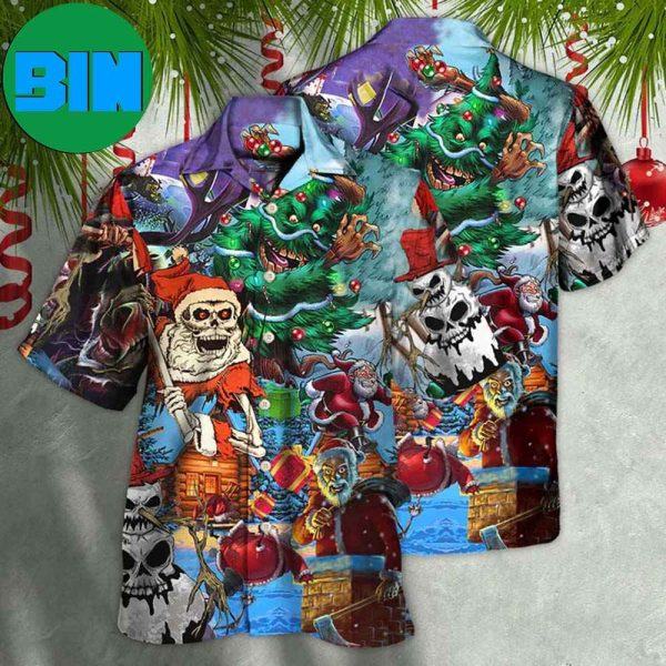 Skull And Christmas Scary Style Summer Hawaiian Shirt