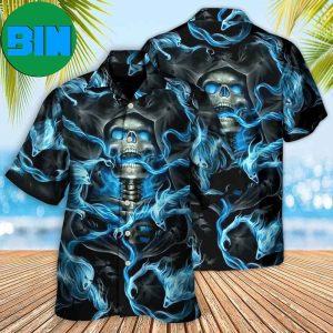 Skull Black Ground Tropical Hawaiian Shirt