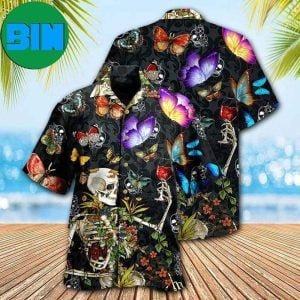 Skull Love Butterfly Overnight Summer Hawaiian Shirt