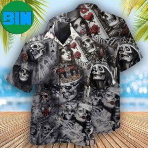 Skull Love Is Blind Poker Tropical Hawaiian Shirt