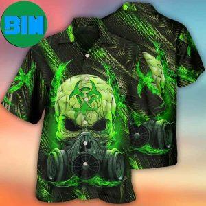 Skull Mask Green Lighting Summer Hawaiian Shirt