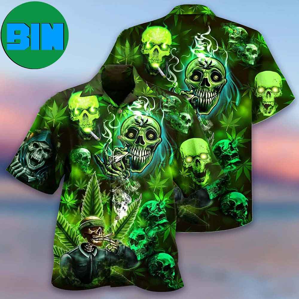 Skull So High Cannabis Tropical Hawaiian Shirt