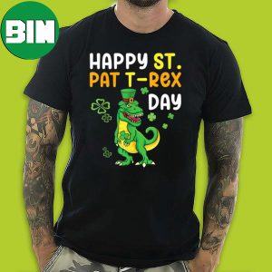 St Patrick’s Day Trex Green Dino Happy St Patrick’s Day T-Shirt