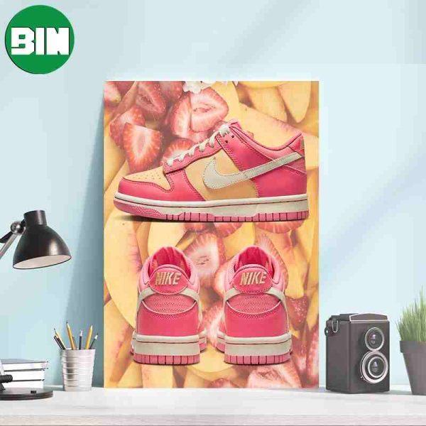 Strawberry Peach Nike Dunk Lows Sneaker Poster-Canvas