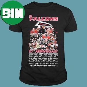 The Atlanta Falcons 57th Anniversary 1966-2023 Thank You For The Memories Signatures Unique T-Shirt