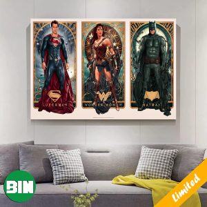The DCEU Trinity Superman x WonderWoman x Batman Zack Snyders Justice League Fan Decor Poster-Canvas