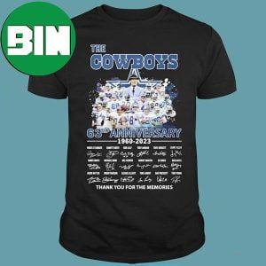 The Dallas Cowboys 63rd Anniversary 1960-2023 Thank You For The Memories Signatures Unique T-Shirt