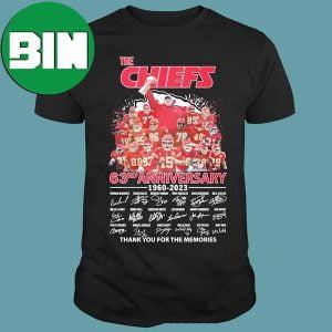The Kansas City Chiefs 63rd Anniversary 1960-2023 Thank You For The Memories Signatures Unique T-Shirt