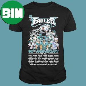 The Philadelphia Eagles 90th Anniversary 1933-2023 Thank You For The Memories Signatures Unique T-Shirt