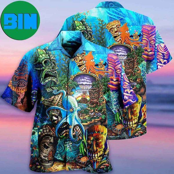 Tiki And Ocean Summer Hawaiian Shirt