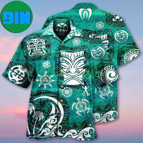 Tiki Love Turtle Geen Tropical Hawaiian Shirt