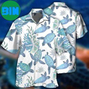 Turtle Blue Turtle Basic Summer Hawaiian Shirt