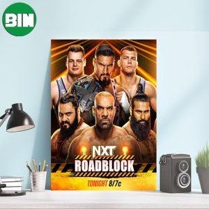 WWE NXT Champion Bronson Steiner Teams With The Creed Brothers To Take On Jinder Mahal And Indussher At NXT Road Block Poster-Canvas