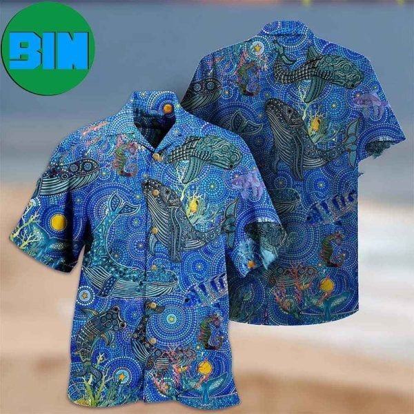 Whale Love Animals Tropical Hawaiian Shirt