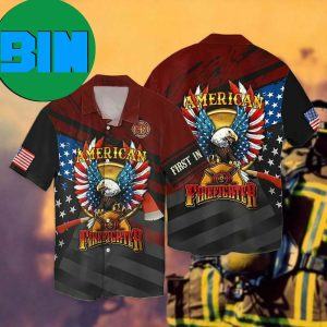 4th Of July Independence Day American Firefighter Eagle 2 Hawaiian Shirt