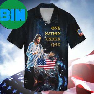 4th Of July Independence Day American Jesus One Nation Under God Hawaiian Shirt