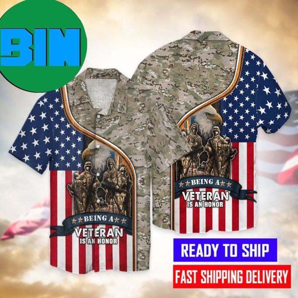 4th Of July Independence Day Memorial Day American Being A Veteran Is A Honor Hawaiian Shirt