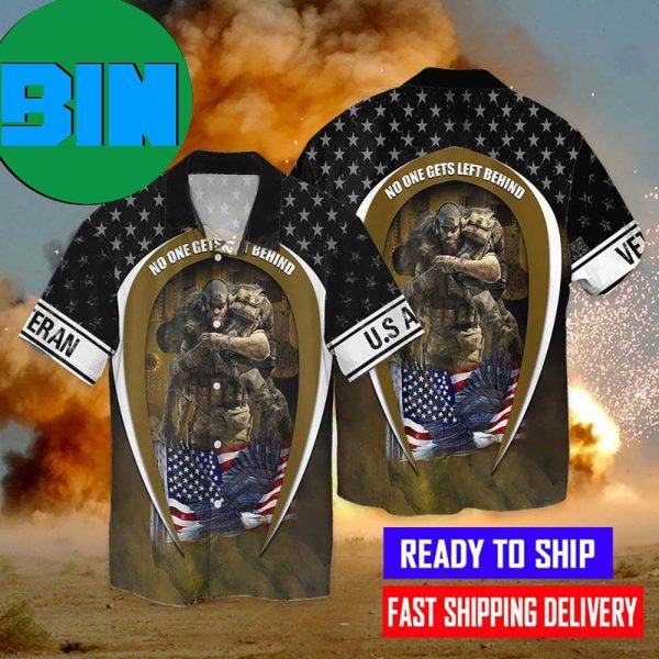 4th Of July Independence Day Memorial Day American Veteran No One Gets Left Behind Hawaiian Shirt