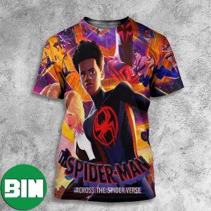 A Swarm Of Spideys Descend In New Spiderman Across The Spiderverse New Poster Movie All Over Print Shirt