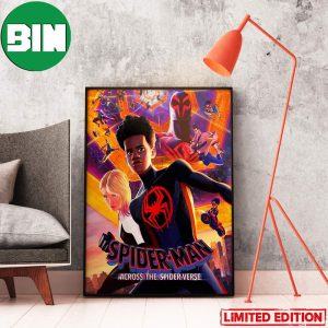 A Swarm Of Spideys Descend In New Spiderman Across The Spiderverse New Poster Movie Home Decor Poster-Canvas