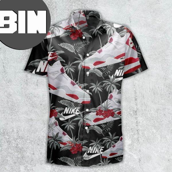 Air Jordan 4 X Nike SB Fribe Red Sneaker Hawaiian Shirt