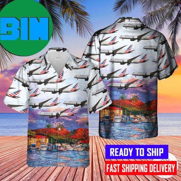 American Airlines Boeing 787-8 Dreamliner Hawaiian Shirt