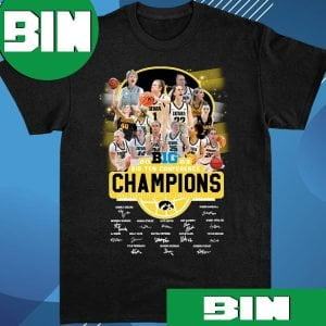 Big Ten Conference Champions Iowa Hawkeyes Women’s Basketball Team Player Signatures Fan Gifts T-Shirt
