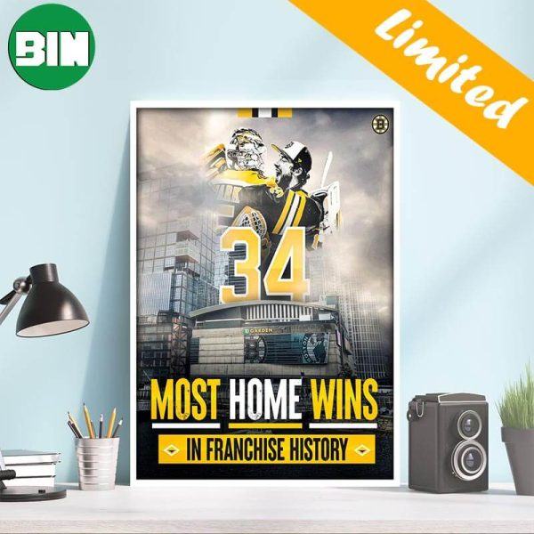 Boston Bruins History On Home Ice Most Home Wins In Franchise History NHL Home Decor Poster-Canvas