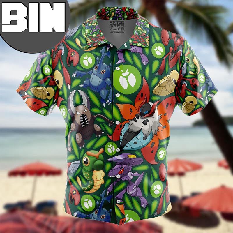 Bug Type Pokemon Pokemon Anime Hawaiian Shirt - Binteez