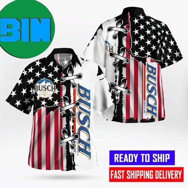 Busch Beer American Flag Hawaii Shirt