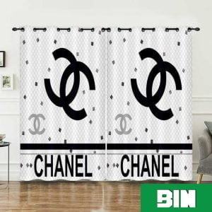Chanel White Fashion Luxury Brand Logo Home Decor Window Curtain