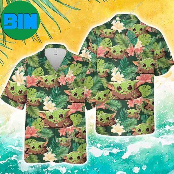 Cute Baby Yoda Star Wars Gifts Tropical Summer Hawaiian Shirt