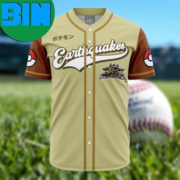 Earthquakes Ground Type Pokemon Anime Baseball Jersey