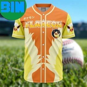 Flareon Eeveelution Pokemon Anime Baseball Jersey