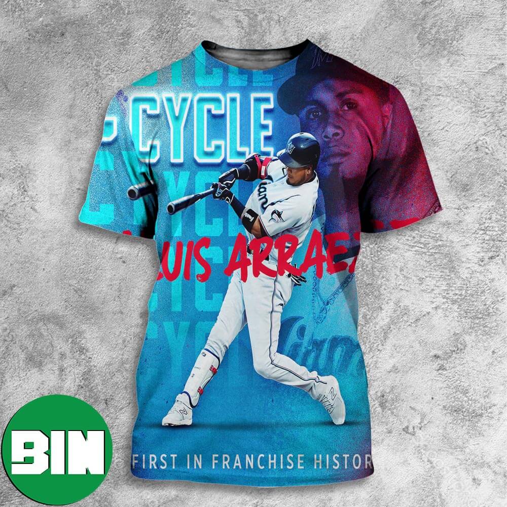 For The First TIme In Franchise History Miami Marlins Luis Arraez Gets The Cycle All Over Print Shirt