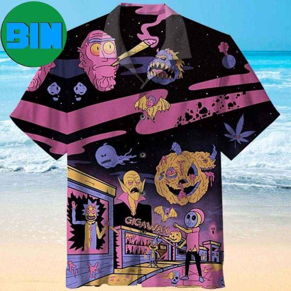 Funny Universe Happy Halloween Rick And Morty Summer Hawaiian Shirt