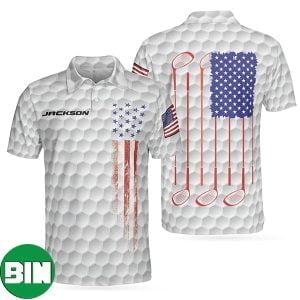 Golf 4th Of July American Flag Golf Polo Shirt
