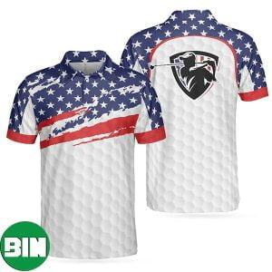 Golf Texture USA American Flag Golf Polo Shirt
