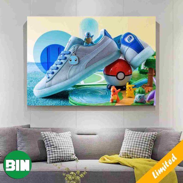 Gradeschool Pokemon x Puma Suede Squirtle Sneaker Home Decor Poster-Canvas
