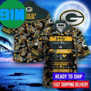 Green Bay Packers Hibicus Flower NFL Hawaiian Shirt