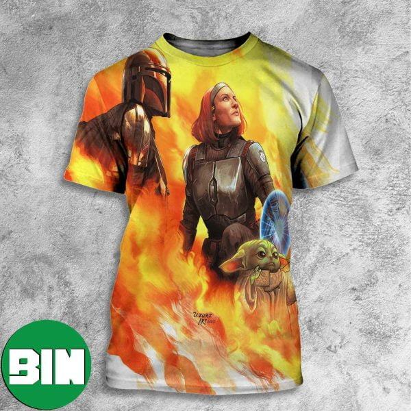 Grogu Din Djarin And Bo Katan Inspired By The Mandalorian Season 3 Episode 8 Star Wars All Over Print Shirt