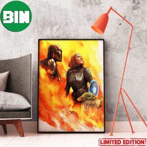 Grogu Din Djarin And Bo Katan Inspired By The Mandalorian Season 3 Episode 8 Star Wars Home Decor Poster-Canvas