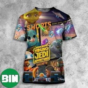 Join Kai x Lys x Nubs and Nash In All Six Young Yedi Adventures Shorts Disney Plus Star Wars All Over Print Shirt