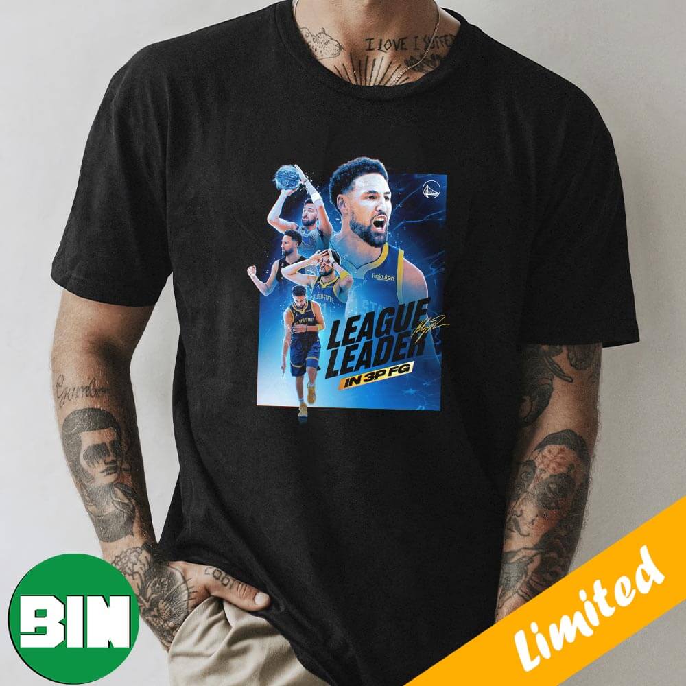Klay Thompson Golden State Warriors League Leader In 3P FG Signature Fan Gifts T-Shirt