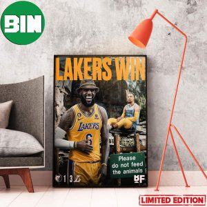 LeBron James With 22 PTS 20 REB 7 AST And 2 BLKS As The Lakers GOAT Defeat The Grizzlies Home Decor Poster-Canvas