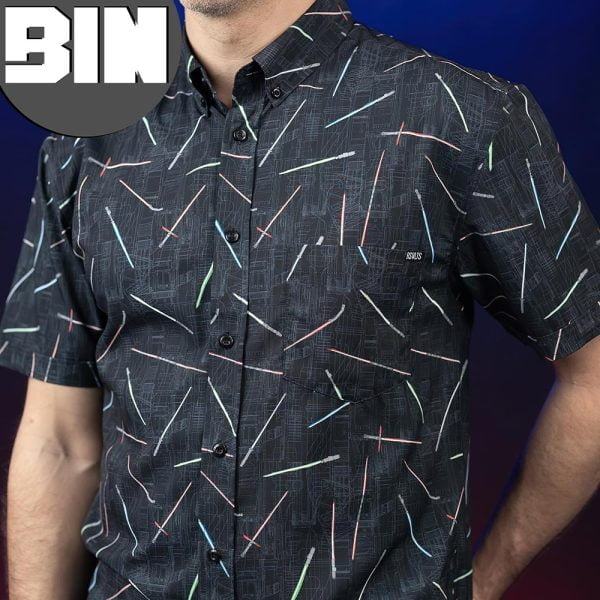 Light Saber Pattern Star Wars Hawaiian Shirt